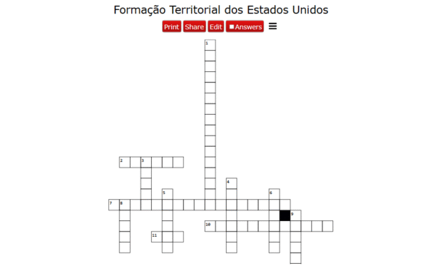 Cruzadinha Estados Unidos da América 🇺🇸