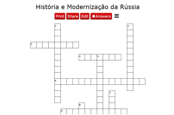 Cruzadinha Rússia 🇷🇺